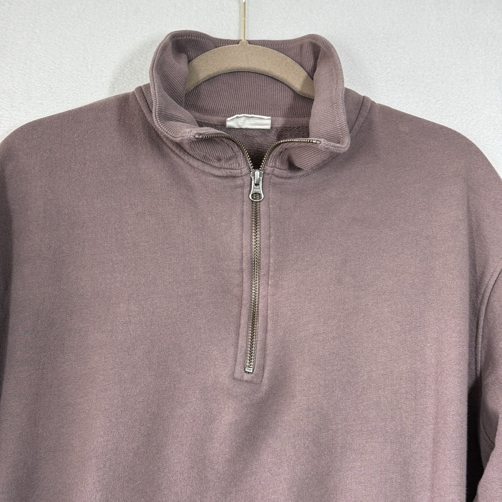 PACT Sweatshirt Women XL Organic Cotton Quarter 1/4 Zip Relaxed Pullover Pockets - Picture 2 of 13